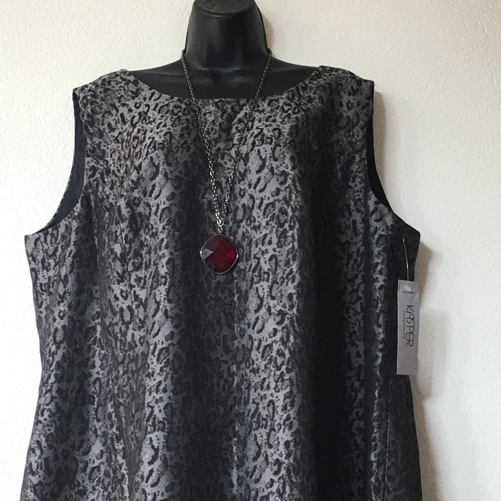 Sleeveless Sheath Dress by Kasper Round-neck New 22W